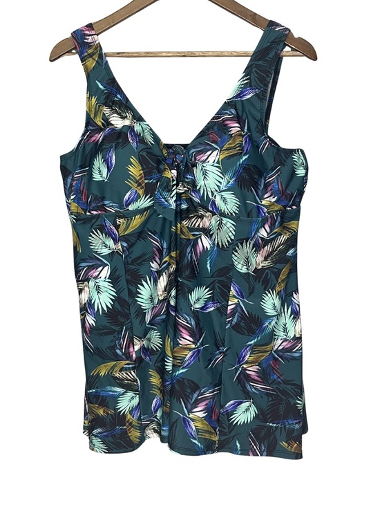 Swimsuits For All Other - Swimsuits For All Women's One-piece Teal Multicolor Tropical Print Size 20